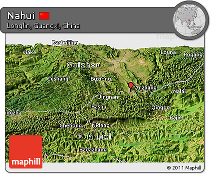Satellite Panoramic Map of Nahui
