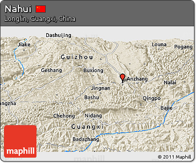 Shaded Relief Panoramic Map of Nahui