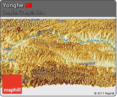 Physical Panoramic Map of Yonghe