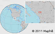 Gray Location Map of the area around 24° 52' 30" N, 105° 19' 29" W
