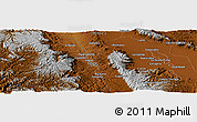 Physical Panoramic Map of the area around 24° 52' 30" N, 105° 19' 29" W
