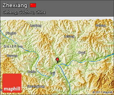 Physical 3D Map of Zhexiang