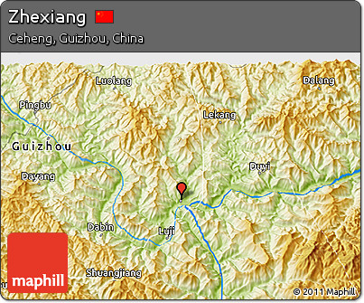 Physical 3D Map of Zhexiang