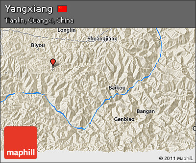Shaded Relief 3D Map of Yangxiang