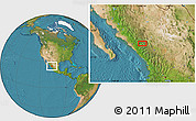 Satellite Location Map of the area around 24° 52' 30" N, 106° 10' 30" W