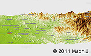 Physical Panoramic Map of Plan de Oriente
