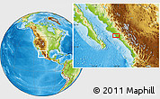 Physical Location Map of the area around 24° 52' 30" N, 107° 52' 30" W