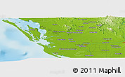 Physical Panoramic Map of the area around 24° 52' 30" N, 107° 52' 30" W