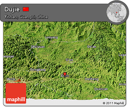 Satellite Panoramic Map of Dujie
