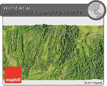 Satellite 3D Map of the Area around 24° 52' 30" N, 109° 43' 29" E