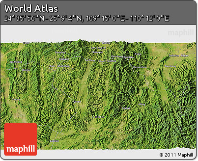 Satellite 3D Map of the Area around 24° 52' 30" N, 109° 43' 29" E