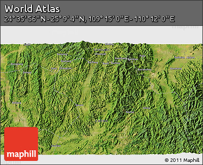 Satellite 3D Map of the Area around 24° 52' 30" N, 109° 43' 29" E