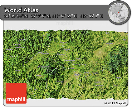 Satellite 3D Map of the Area around 24° 52' 30" N, 112° 16' 30" E