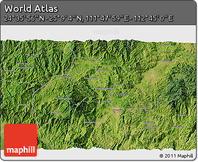 Satellite 3D Map of the Area around 24° 52' 30" N, 112° 16' 30" E