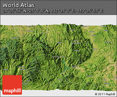 Satellite 3D Map of the Area around 24° 52' 30" N, 113° 7' 30" E