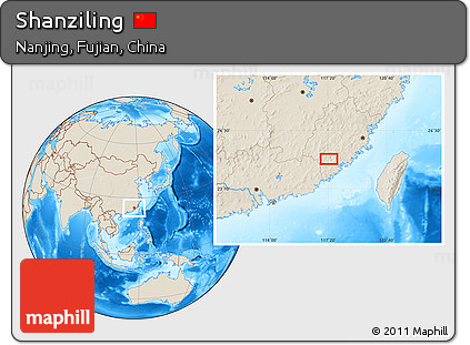 Shaded Relief Location Map of Shanziling