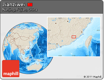 Shaded Relief Location Map of Jianziwei