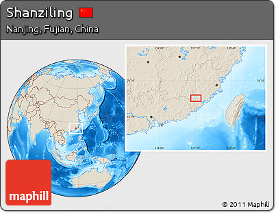 Shaded Relief Location Map of Shanziling