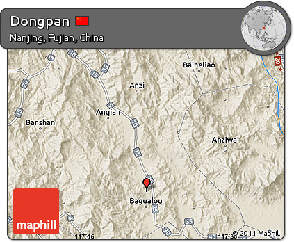 Shaded Relief Map of Dongpan