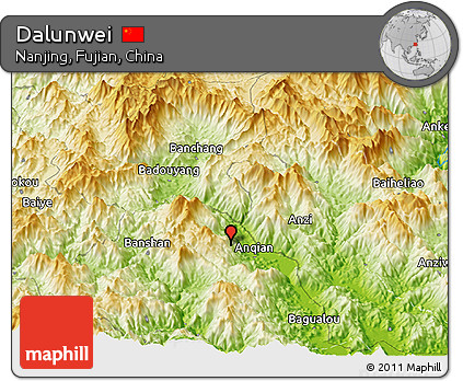 Physical Panoramic Map of Dalunwei