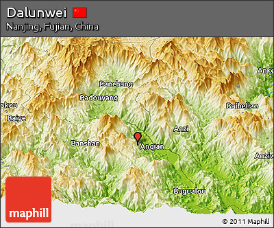 Physical Panoramic Map of Dalunwei