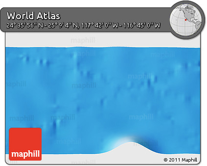 Physical 3D Map of the Area around 24° 52' 30" N, 117° 13' 29" W