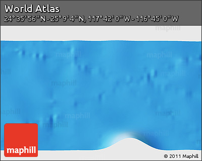 Physical 3D Map of the Area around 24° 52' 30" N, 117° 13' 29" W