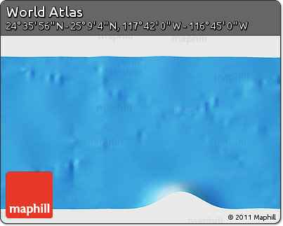 Physical 3D Map of the Area around 24° 52' 30" N, 117° 13' 29" W