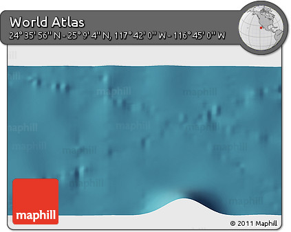 Satellite 3D Map of the Area around 24° 52' 30" N, 117° 13' 29" W