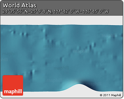 Satellite 3D Map of the Area around 24° 52' 30" N, 117° 13' 29" W