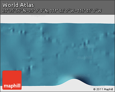 Satellite 3D Map of the Area around 24° 52' 30" N, 117° 13' 29" W