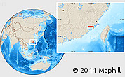 Shaded Relief Location Map of Chenzhou