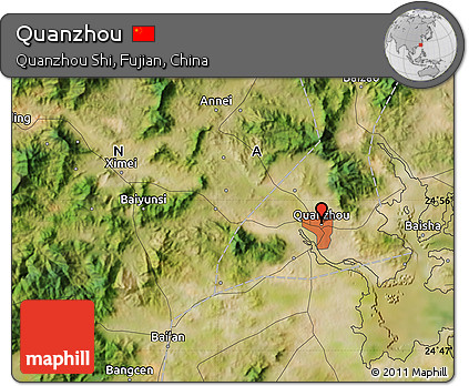 Satellite Map of Quanzhou