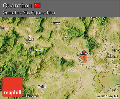 Satellite Map of Quanzhou