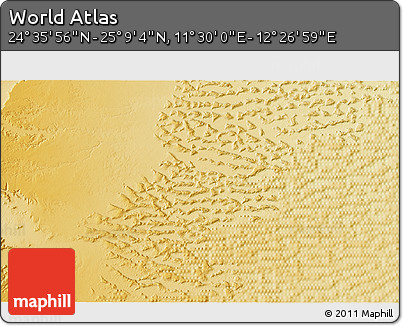 Physical 3D Map of the Area around 24° 52' 30" N, 11° 58' 29" E