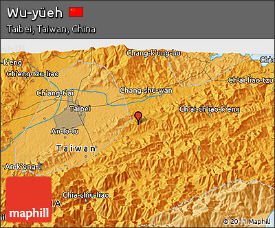 Political 3D Map of Wu-yüeh