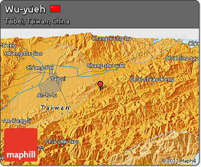 Political 3D Map of Wu-yüeh
