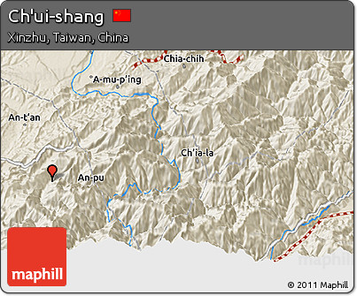 Shaded Relief 3D Map of Ch'ui-shang