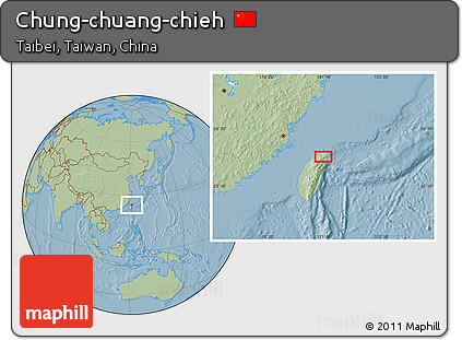 Savanna Style Location Map of Chung-chuang-chieh, hill shading