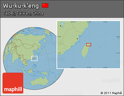Savanna Style Location Map of Wu-ku-k'eng