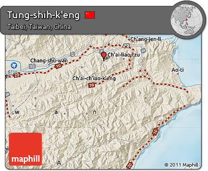 Shaded Relief Map of Tung-shih-k'eng