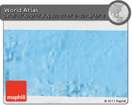Physical 3D Map of the Area around 24° 52' 30" N, 123° 19' 29" E