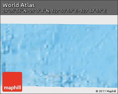 Physical 3D Map of the Area around 24° 52' 30" N, 123° 19' 29" E