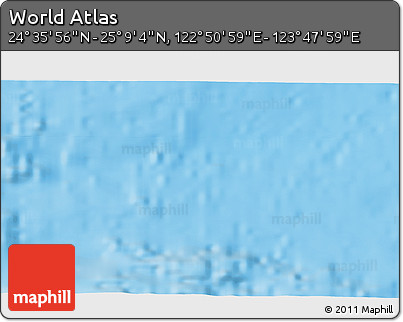Physical 3D Map of the Area around 24° 52' 30" N, 123° 19' 29" E