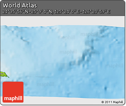 Physical 3D Map of the Area around 24° 52' 30" N, 125° 52' 30" E