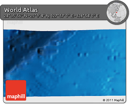 Physical 3D Map of the Area around 24° 52' 30" N, 128° 25' 30" E