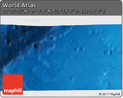 Physical 3D Map of the Area around 24° 52' 30" N, 128° 25' 30" E