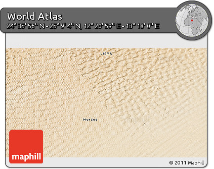 Satellite 3D Map of the Area around 24° 52' 30" N, 12° 49' 29" E