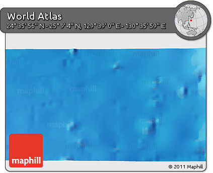Physical 3D Map of the Area around 24° 52' 30" N, 130° 7' 30" E