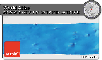 Physical Panoramic Map of the Area around 24° 52' 30" N, 130° 7' 30" E